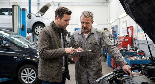 Customer Consulting Mechanic in Auto Repair Shop