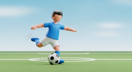 Obraz premium soccer player kicking ball