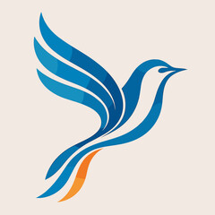 Fototapeta premium Stylized bird in flight with a gradient design, symbolizing freedom and elegance