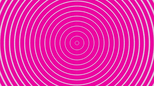 Pink and white hypnotic abstract concentric circle pattern motion background footage clip