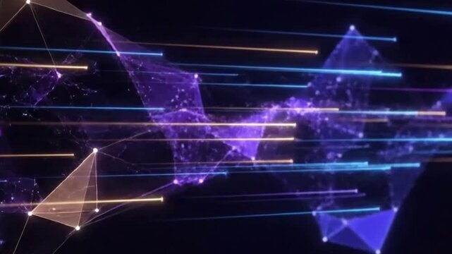 Geometric Abstraction Focus on intricate, interlocking shapes and patterns in constant, fluid motion.