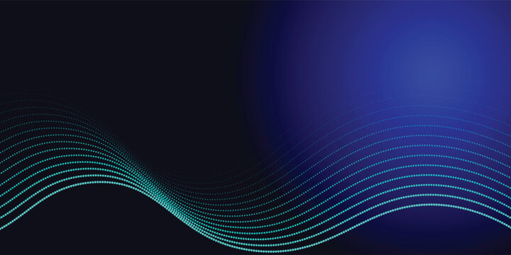 abstract flown line in curve with ocean blue color and navy blue background can be use for technology advertisement or presentation website template food and drink label vector eps