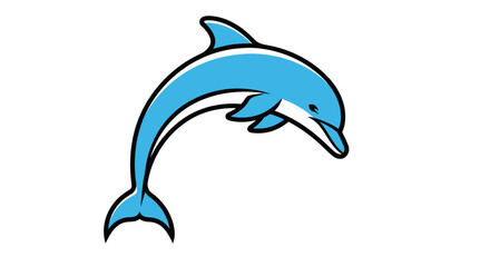 Fototapeta premium A playful blue dolphin jumps out of the water.