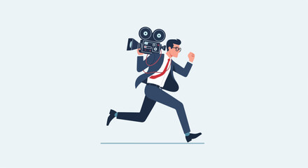 flat illustration of a cameraman