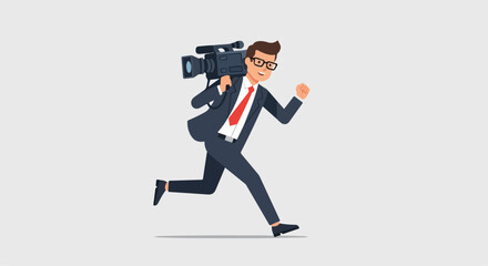 flat illustration of a cameraman