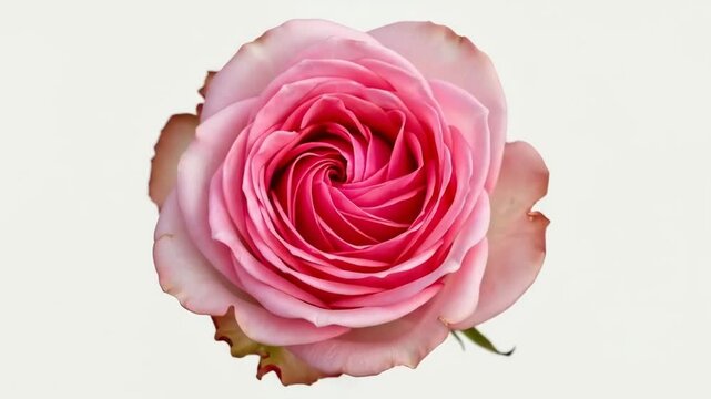 Close-up of a unique pink and white rose with delicate petals