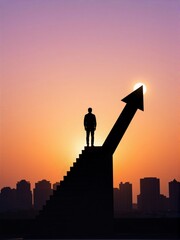 Staircase Arrow Toward Success