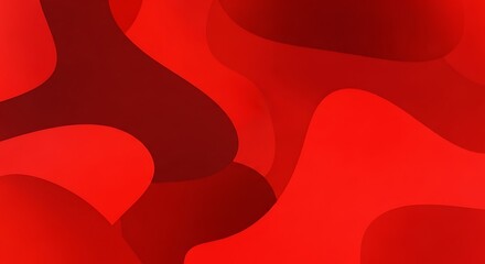Abstract red pattern with flowing shapes and vibrant colors creating a dynamic background from a close-up viewpoint