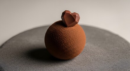 Valentine's day ceramic heart shaped container on gray surface