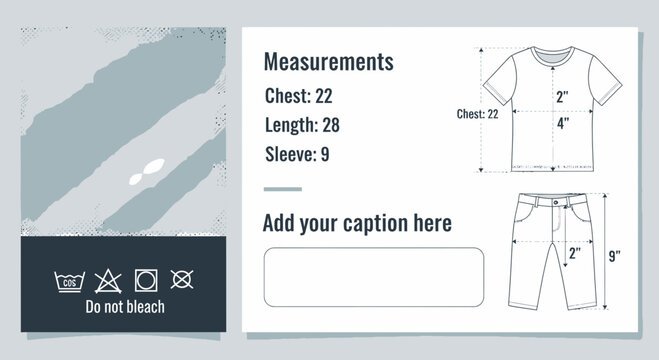Clothing Size Chart With Instructions And Measurement Details