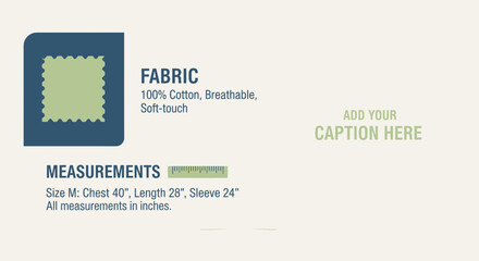 Fototapeta premium Detailed Fabric Specifications With Measurement Guide Template