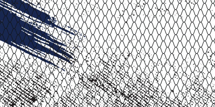 texture for fishing nets. Grunge pattern for sportswear or soccer goal, volleyball net, basketball hoop, hockey, athletics. Grunge background and white fishnet pattern