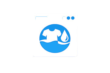 Fototapeta premium Icon showing a shirt and water drop in a circular design representing laundry activity in a washing machine