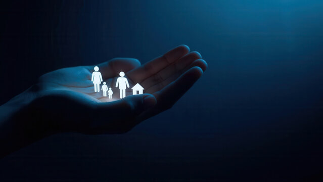 Offering term life insurance to protect your family's future financial security digital background thoughtful perspective