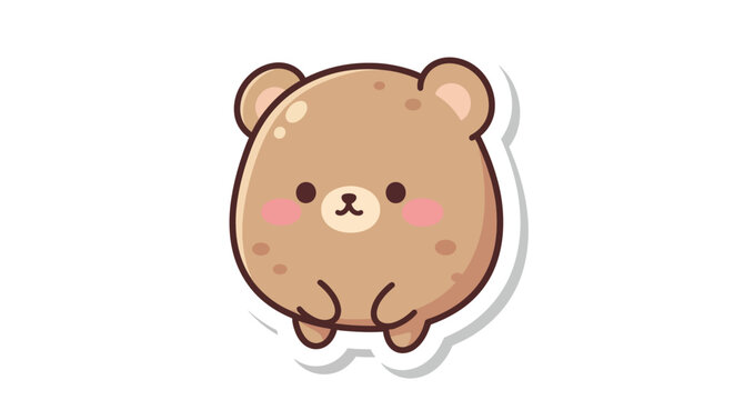 Cute cartoon bear illustration with friendly appearance on a white background