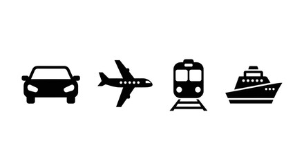 Obraz premium Various transportation modes for travel and commute