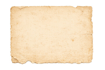 Obraz premium Old parchment paper with textured surface and torn edges, blank vintage background element on transparent