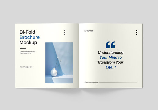 Square Bifold Brochure Mockup Template