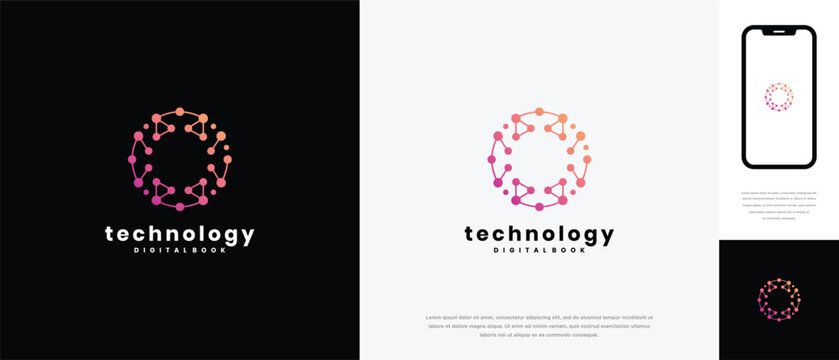 Technology Logo Digital Network Connection Innovation Abstract Circle.