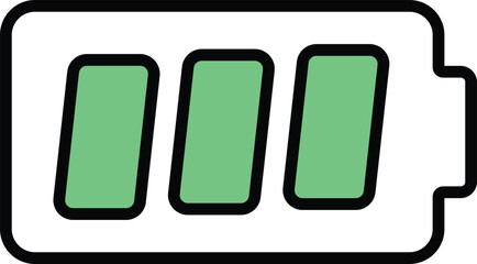 Fully charged battery with green bars