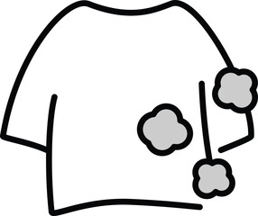 Dirty white t shirt with dust