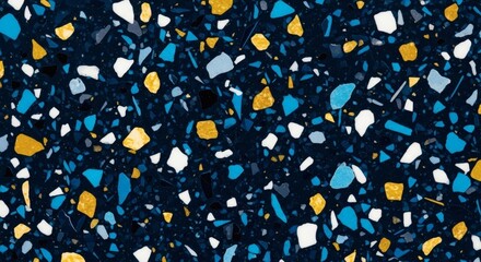 Trendy colorful terrazzo texture background with scattered stone chips and marble fragments