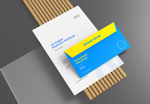 A4 Realistic Envelope Mockup Template