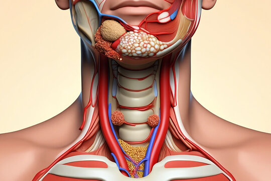Mast Cell Activation Syndrome Anatomical illustration of human neck showing thyroid parathyroid