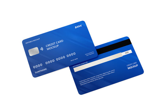 Top View Credit Card Mockup Template