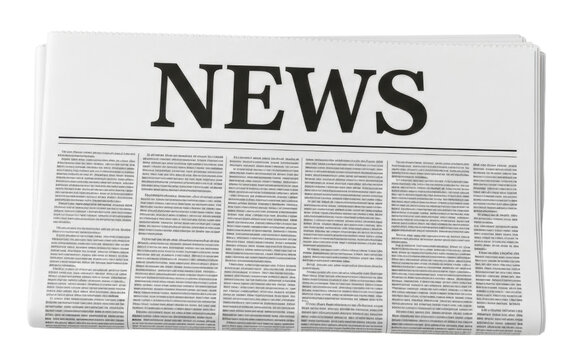 Newspaper Front Page Mockup Isolated Transparent BG Cutout PNG 3D Cartoon Style