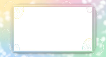 Ester day celebration concept with white square on colorful background