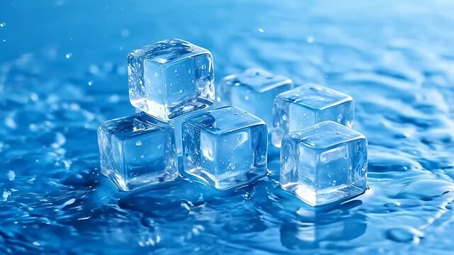 CrystalIceBlockswithSplashingWater