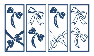 Elegant blue ribbon bow decorative seamless wallpaper vector illustration, easily editable.