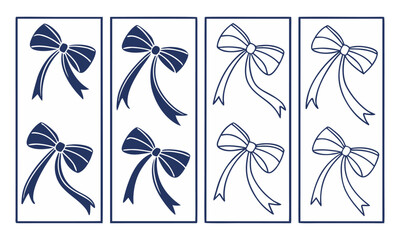Blue ribbon bow seamless pattern on white background vector illustration, easily editable.