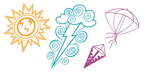 A vibrant and diverse collection of colorful jellyfish and sea creatures. Vector © Lisa