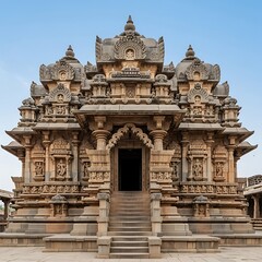 Obraz premium Intricately Carved Ancient Stone Temple Entrance with Stairs