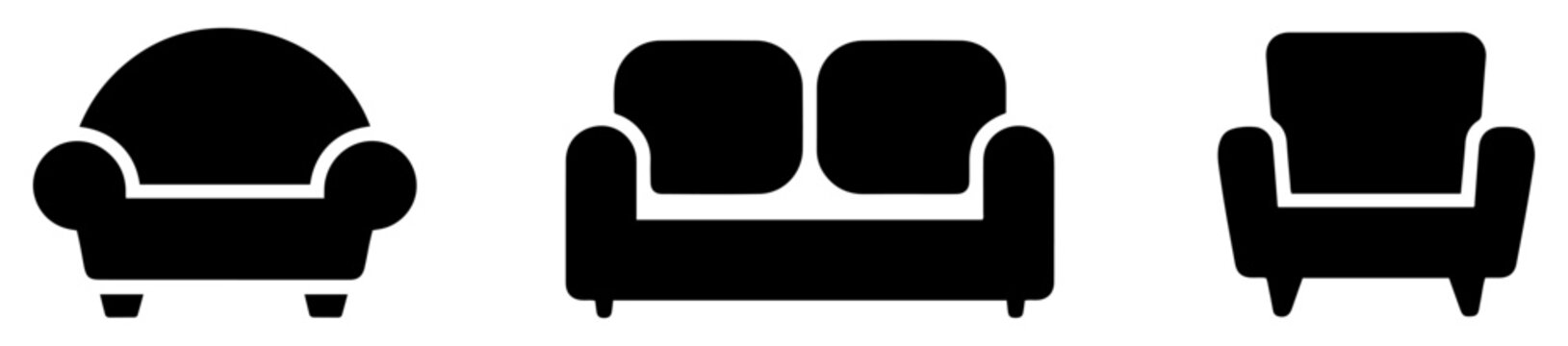 sofa couch furniture icon set