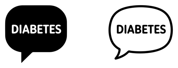 diabetes speech bubble medical icons