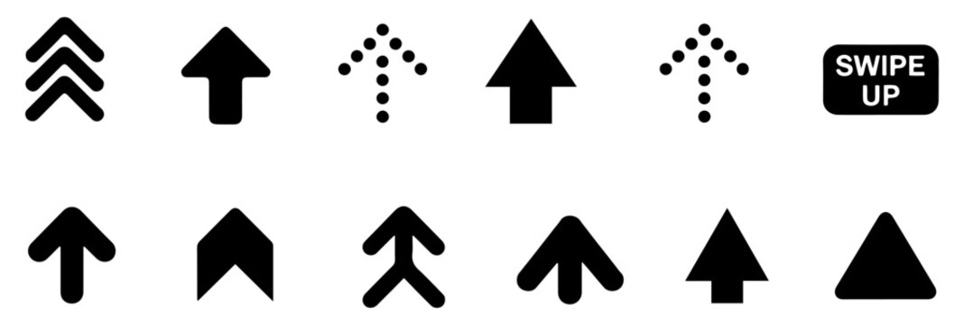 swipe up arrow motion icons