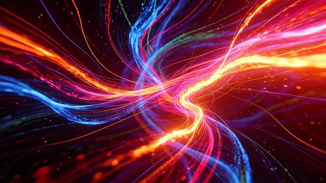 Colorful abstract light streaks