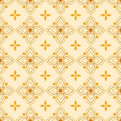 The background features a beautiful golden yellow geometric pattern.