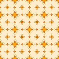 The background features a beautiful golden yellow geometric pattern.