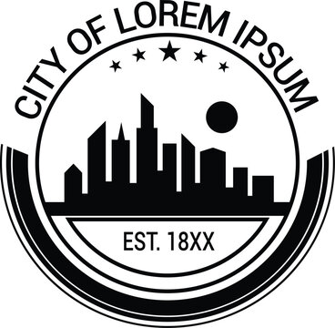 Vintage city of lorem ipsum emblem with establishment year placeholder