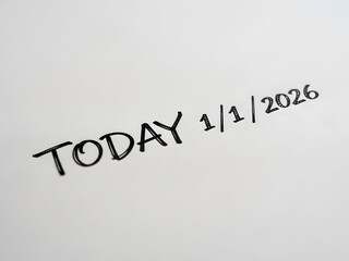 Fototapeta premium Simple handwritten date with word today on transparent background
