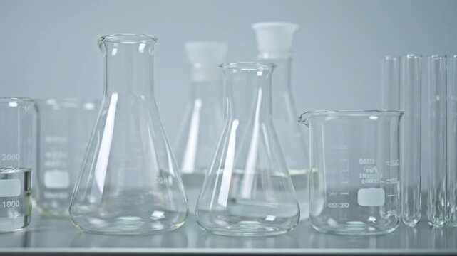 Laboratory Glassware Equipment on Table.
