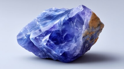 Fototapeta premium Stunning Close-Up View of a Natural Blue Purple Mineral Rock with Intricate Crystal Formation and Unique Texture for Geological and Artistic Applications