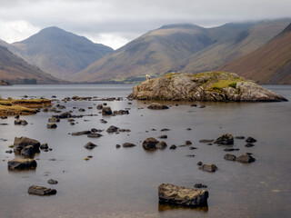 landscape with mountains and lake