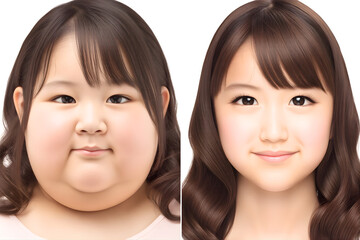 女性の加工アプリやダイエットのビフォーアフター