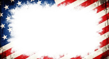 Obraz premium Memorial day tribute with patriotic american flag border design