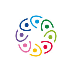 Community logo star circle logo modern colorful vector